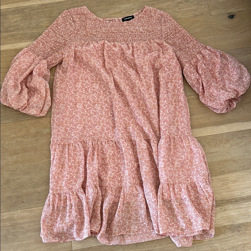 mittoshop Pink Floral Smocked dress
